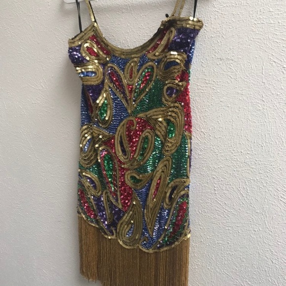 Retro Vintage Sparkly Midi Party Dress - 80s/90s Glam - Picture 8 of 10